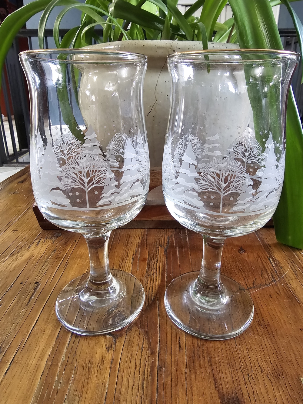 Vintage Arby's Winter Drink Glasses Set of 2